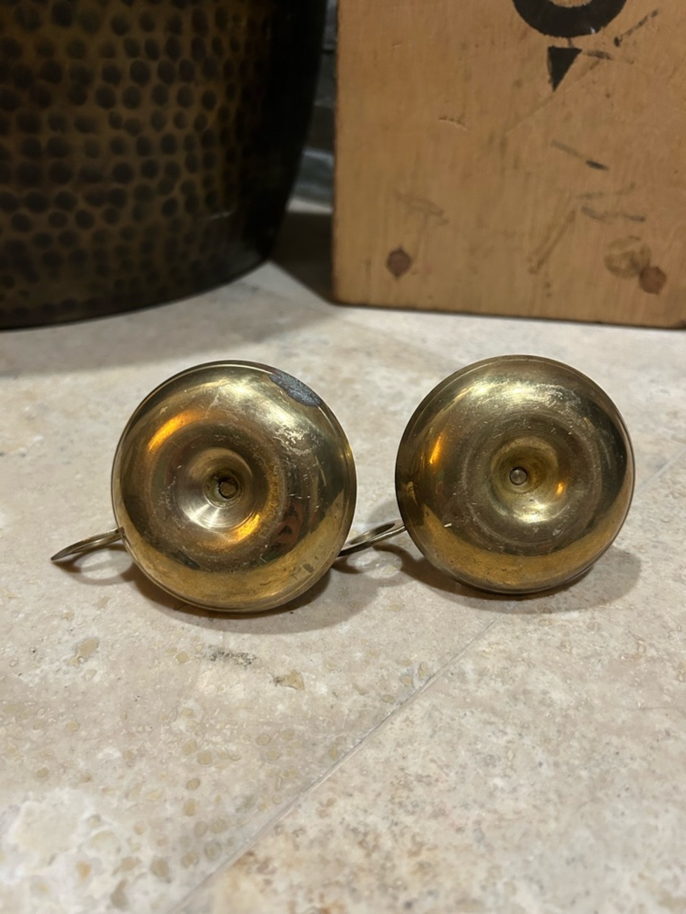 Pair of Vintage Brass Chamber stick Candle Holders - Picture 11 of 15